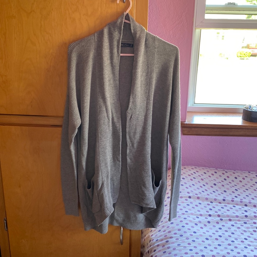 Abercrombie & Fitch, size small, grey open cardigan